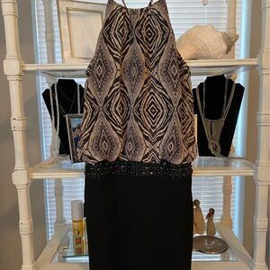 Women’s Beaded Cocktail Halter Dress By Bisou Bisou Size 4